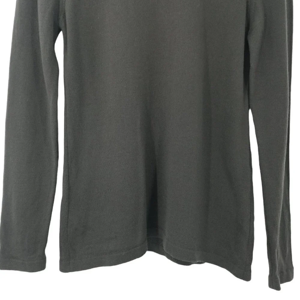 Escada Wool Mock Neck Sweater Size 34 US 8 Brown Long Sleeve Classic Buttons
